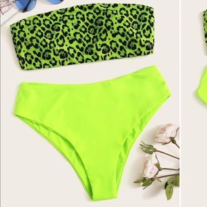 Shein Neon Green Leopard Bikini